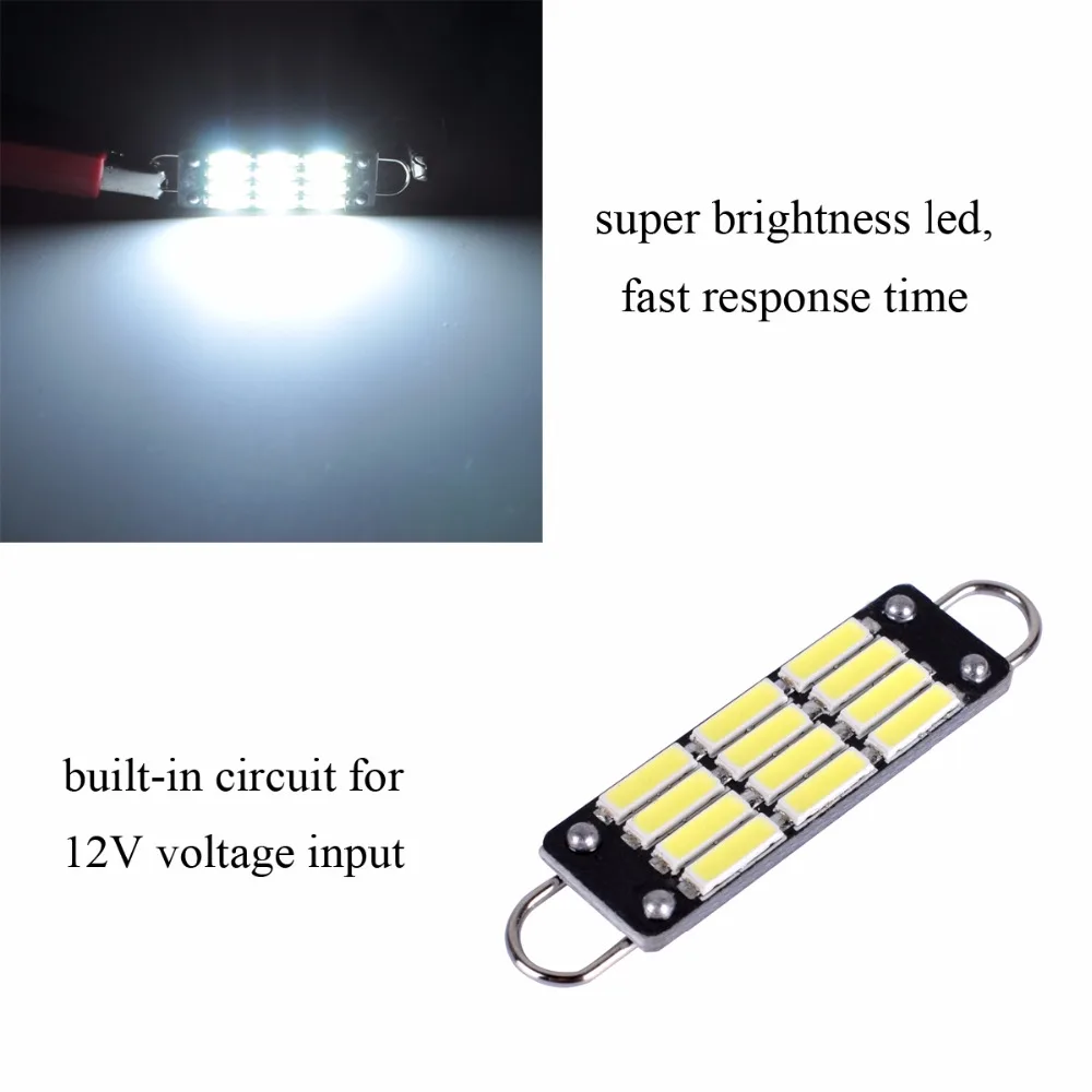 AutoEC 4x светодиодный 44 мм с жесткой петлей 561 562 567 7020 12 SMD светильник для салона автомобиля, купол багажника, светодиодный светильник для двери автомобиля# LK143