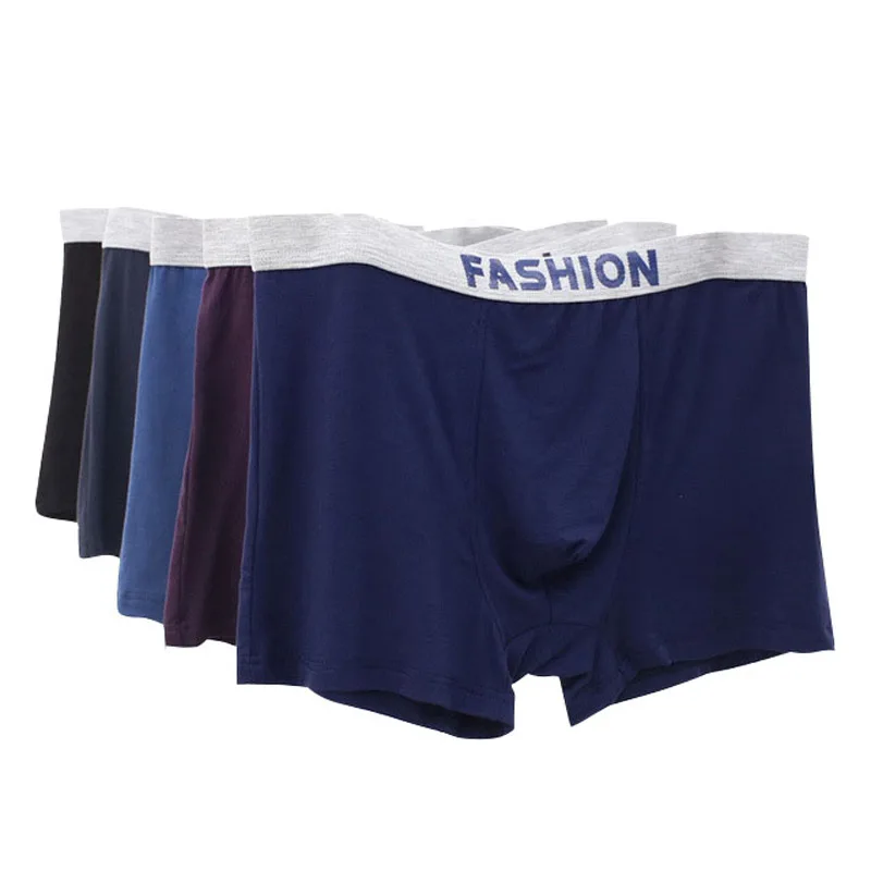1 Pcs Large Loose Men Cotton Underwear Boxers Male Mid Waist Panties Breathable Wide Belt Plus Size Men's Boxer Shorts Cuecas