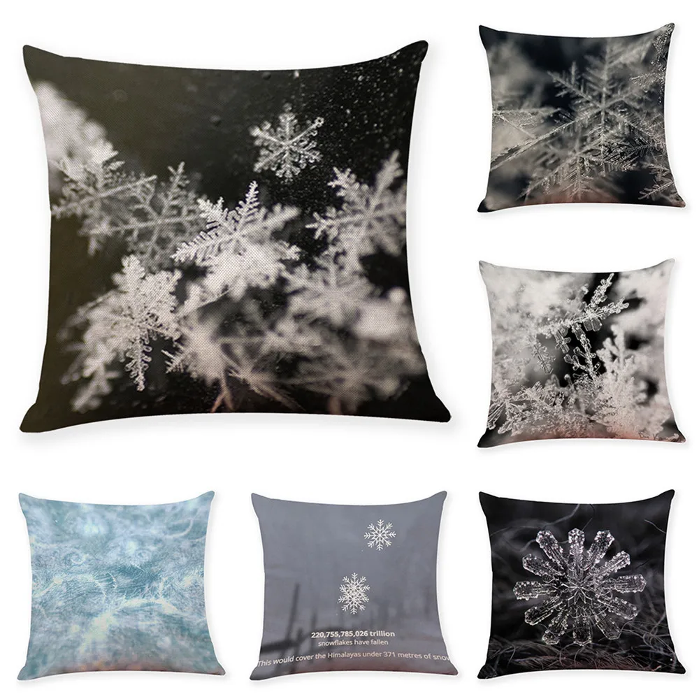 

Christmas Snowflake Decorative Pillow Cover Linen Home Decoration Christmas Throw Pillow Cover Cotton Linen Sofa Cushion Cover