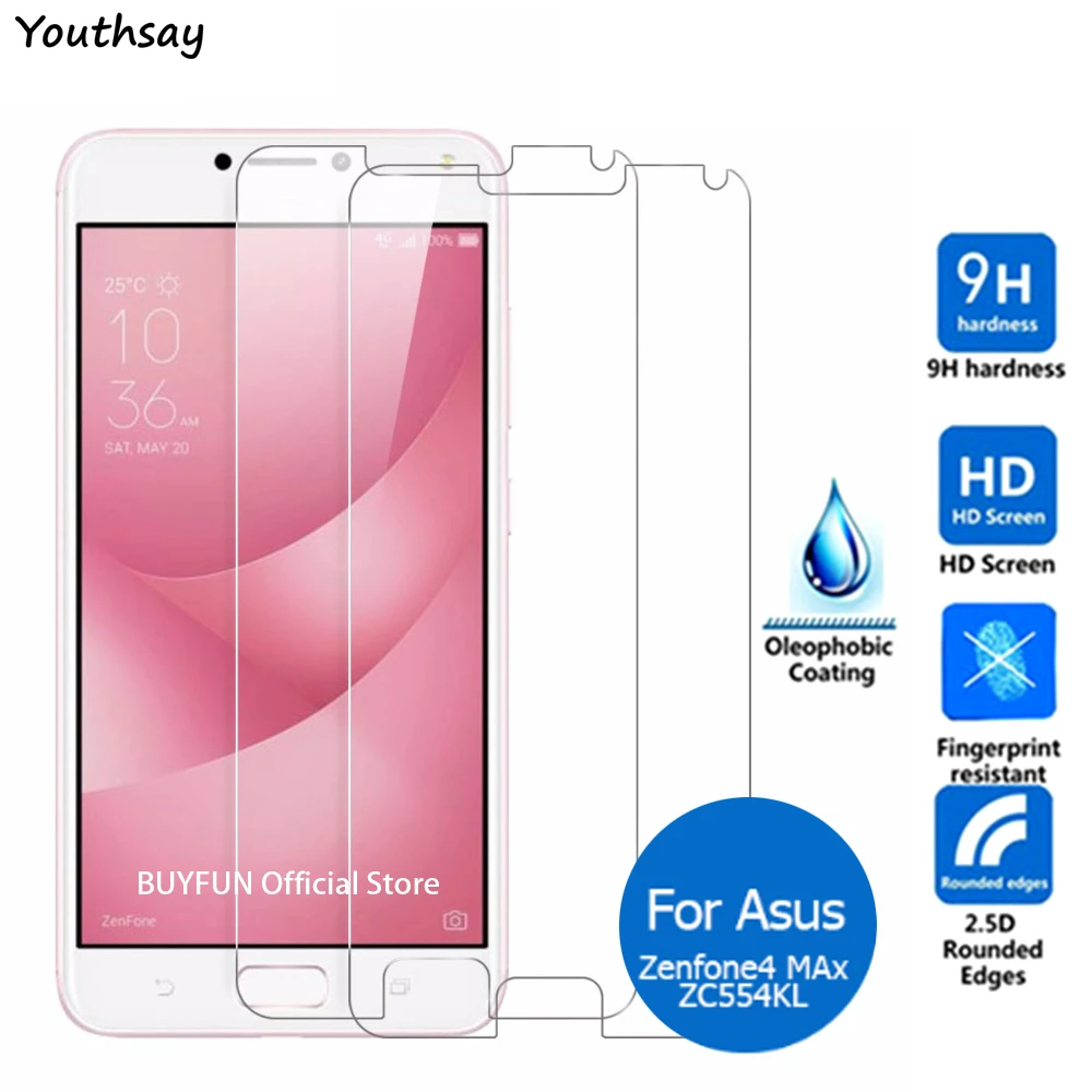 Стекло для Asus Zenfone 4 Max ZC554KL 2 шт. защита экрана закаленное стекло 5 дюйма|screen protector