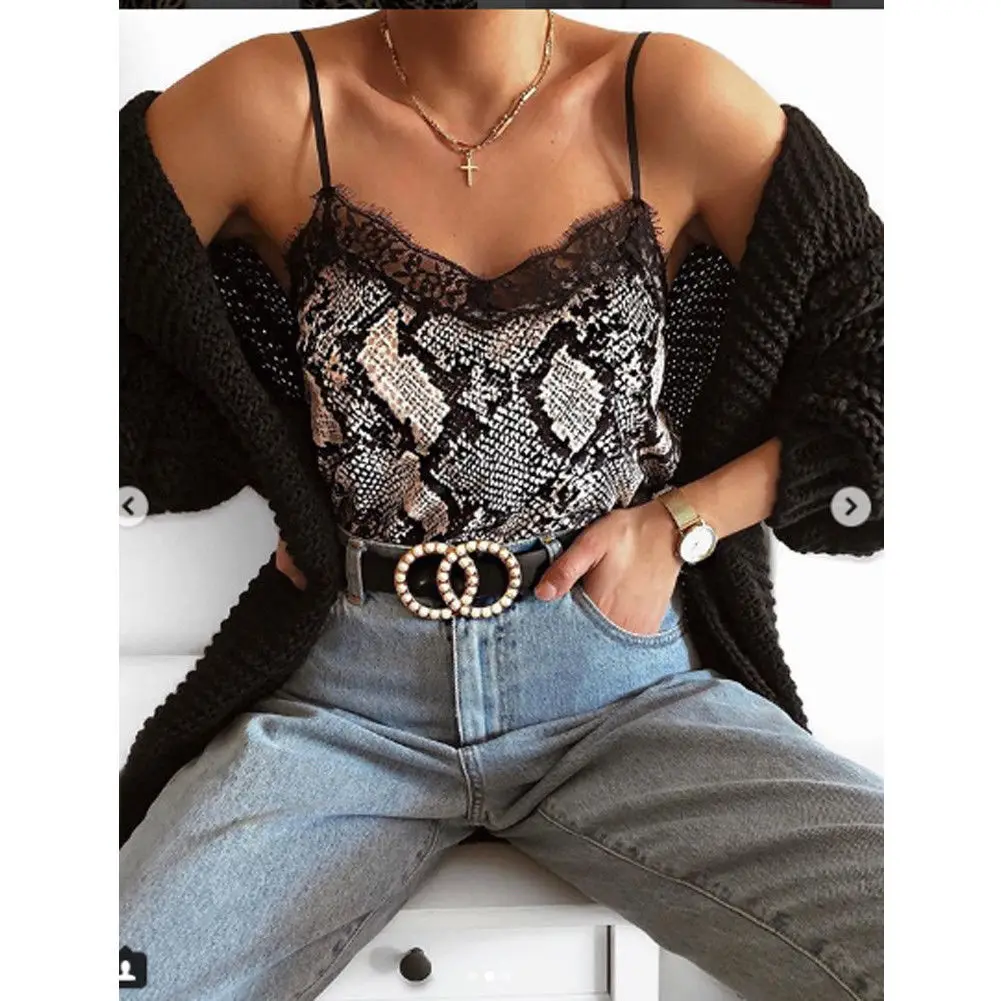 Женский топ без рукавов повседневный кружевной на бретелях лето 2019|Топы| |