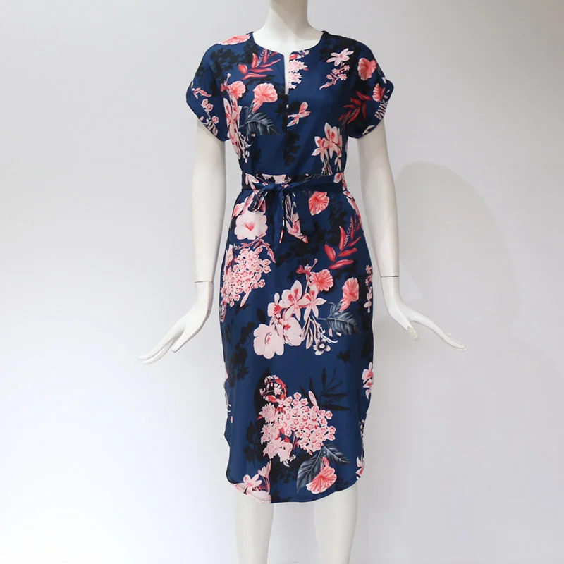 2019 Hot Sale Women Midi Party Dresses Geometric Print Summer Boho Beach Dress Loose Vestidos Plus Size | Женская одежда