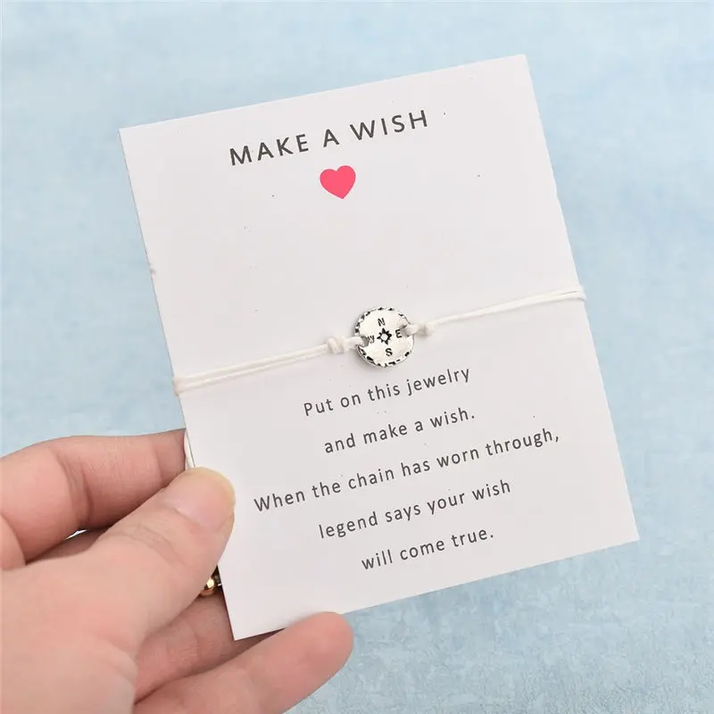 7 цветов металлические браслеты с компасом браслет для женщин белая карта