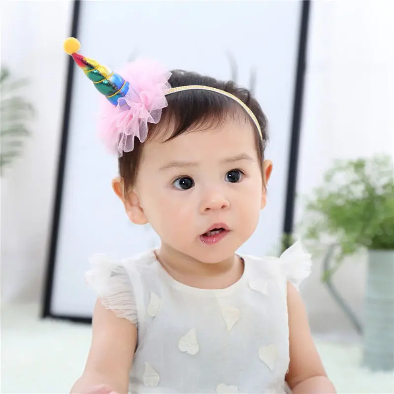 Повязка на голову с единорогом для новорожденных девочек повязка цветами