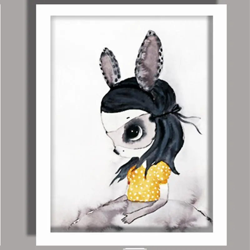 Nordic Decoration Motivational Poster Prints Life Quote Watercolor Rabbit Wall Art Canvas Painting Decorative Picture Home Decor | Дом и сад