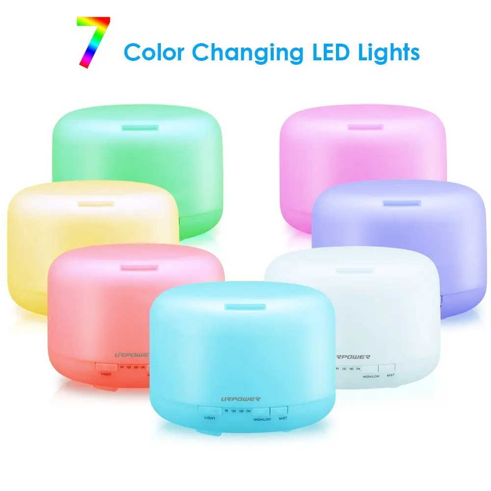 500ml Aromatherapy Essential Oil Diffuser Humidifier Room Decor Lighting with 4 Timer Settings 7 LED Color Changing Lamps | Бытовая