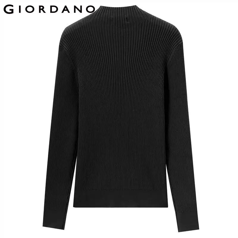 Джордано Для женщин Свитера пуловеры Ribbed Mockneck одноцветное Цвет одежда с длинным
