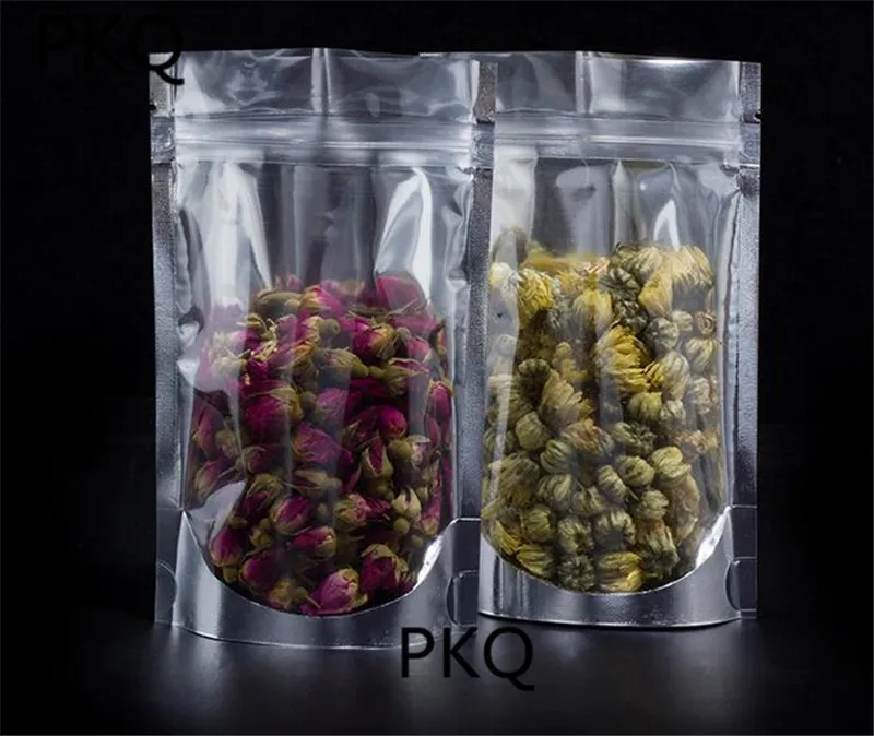 5 шт./лот прозрачная сумка из алюминиевой фольги стоячий мешок с замком