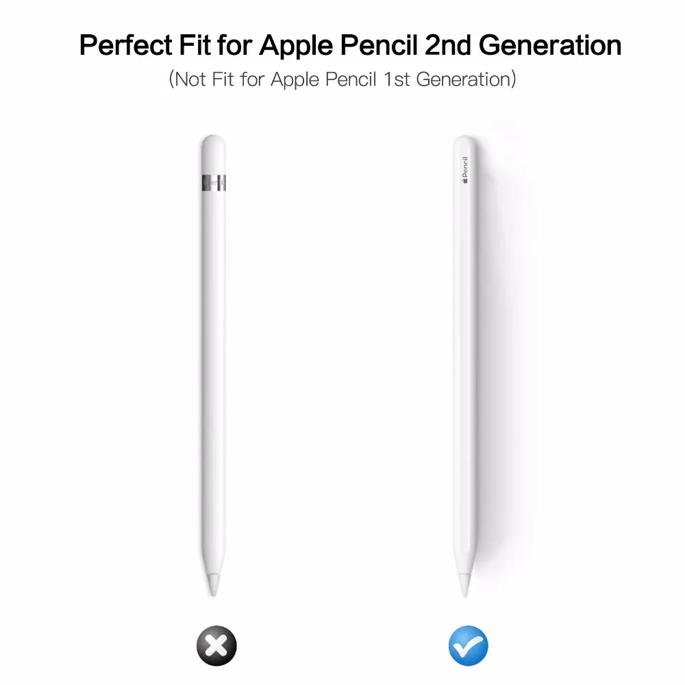 Чехол совместимый с Apple Pencil 2 выпущен в 2018 году [2 шт.] противоскользящая