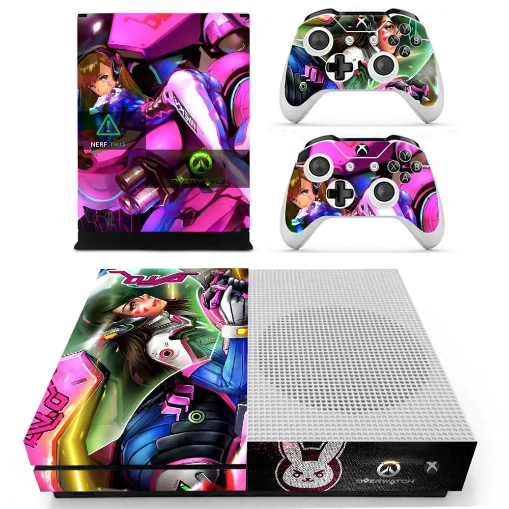 D. Va Виниловая наклейка для консоли Xbox One S с двумя наклейками для беспроводного контроллера - Цвет: YS-xboxoneS-0313