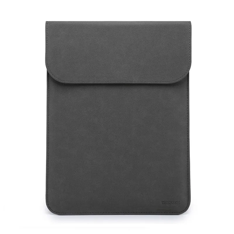 Dark gray 1 Portable PU Laptop Sleeve Bag Notebook Handbag Case For Macbook Air Pro 11 12 13 Retina New Pro 13.3 15.4 Touch Bar Cover - Цвет: Dark gray 1