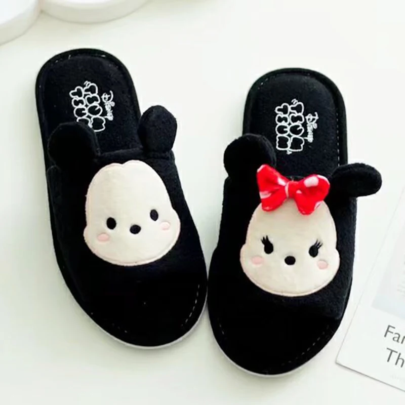 

Winter Warm Indoor Mickey Minne Slippers Cute Cartoon Slippers Plush Slides Unisex Home Bedroom Slippers Pantufa