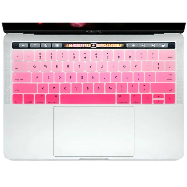 Gradual pink Американская версия, силиконовый чехол для клавиатуры на английском языке для MacBook Pro 13 15 retina с TouchBar A1989 A1990 и A1706 A1707 - Цвет: Gradual pink