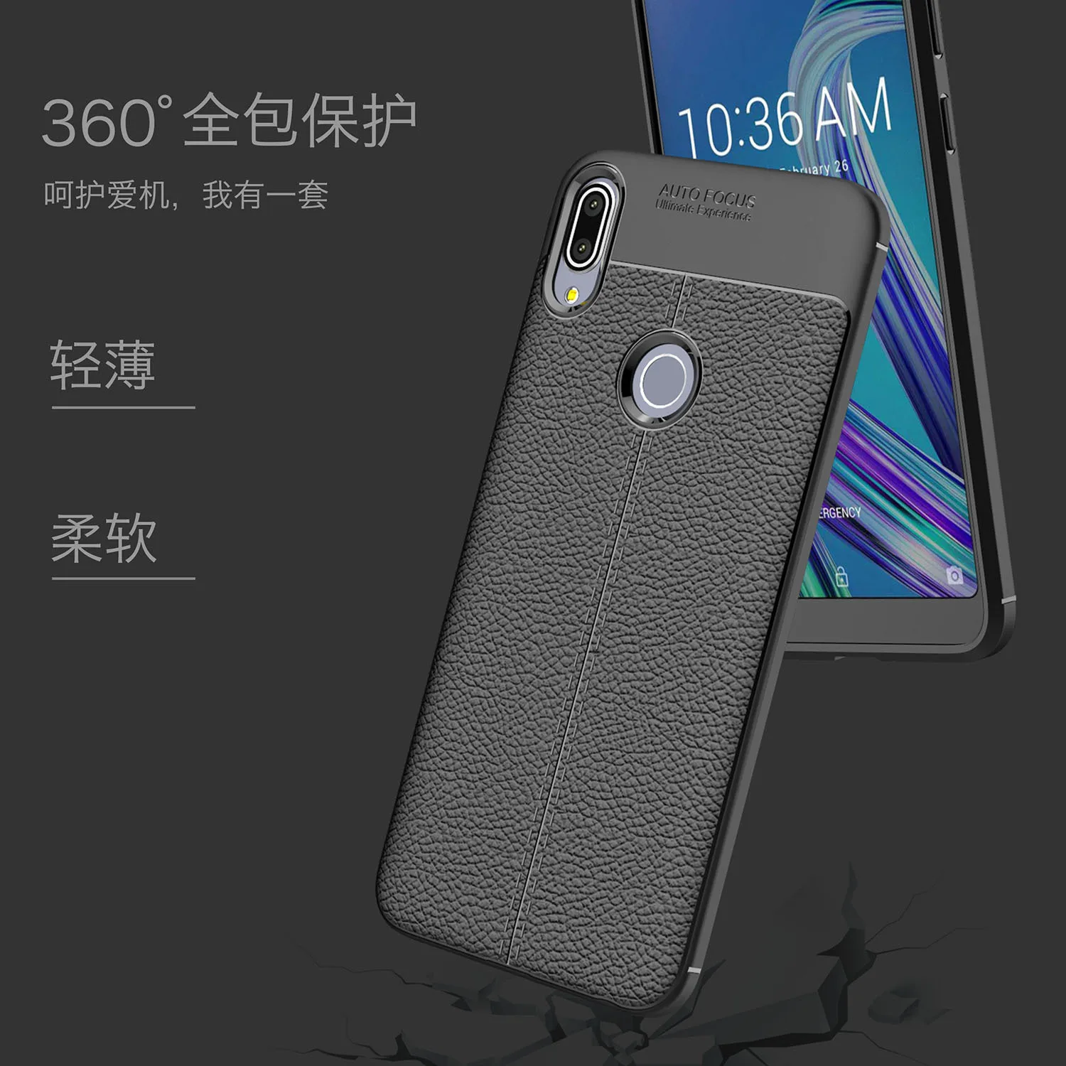 

For Asus ZenFone Max Pro (M1) ZB601KL PU Leather Litchi Case Full Soft TPU Silicone Cover For Asus ZenFone Max Pro M1 ZB602KL