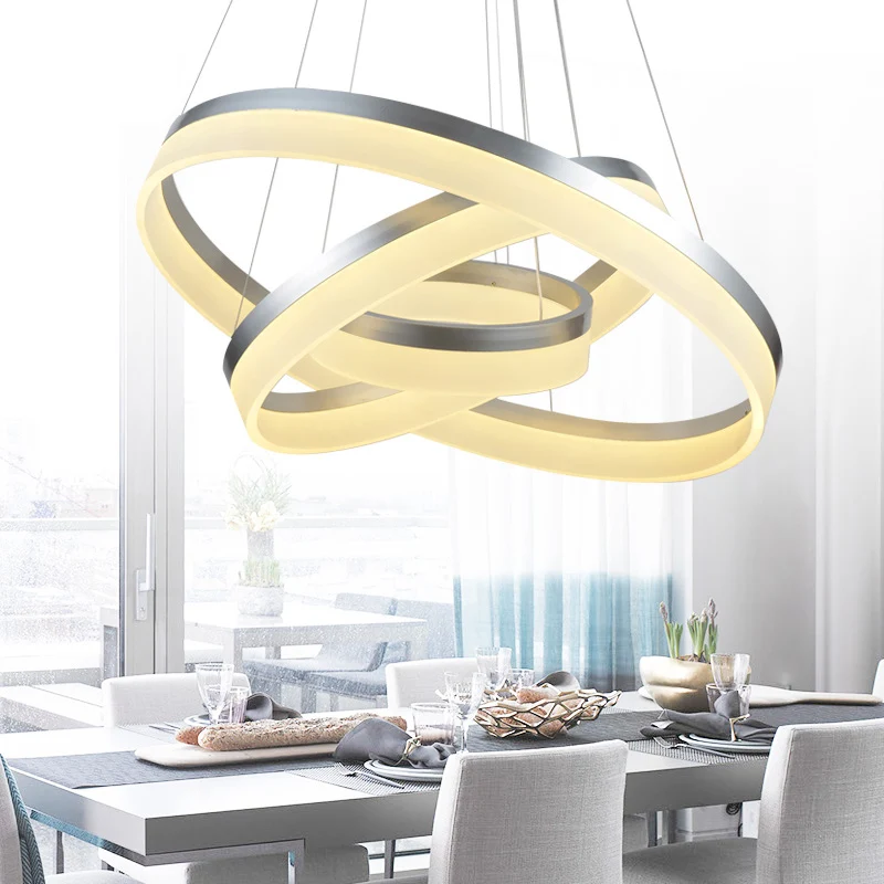 1/2/3 кольца акрил современные подвесные светильники абажур светодиодные лампы