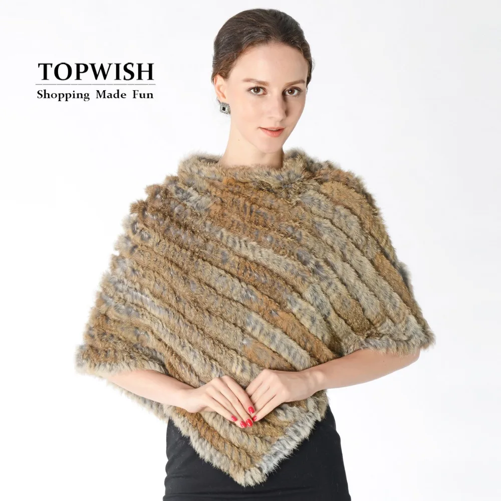 Новинка шаль из натурального кроличьего меха модное женское пончо пашмины TNT682|fur