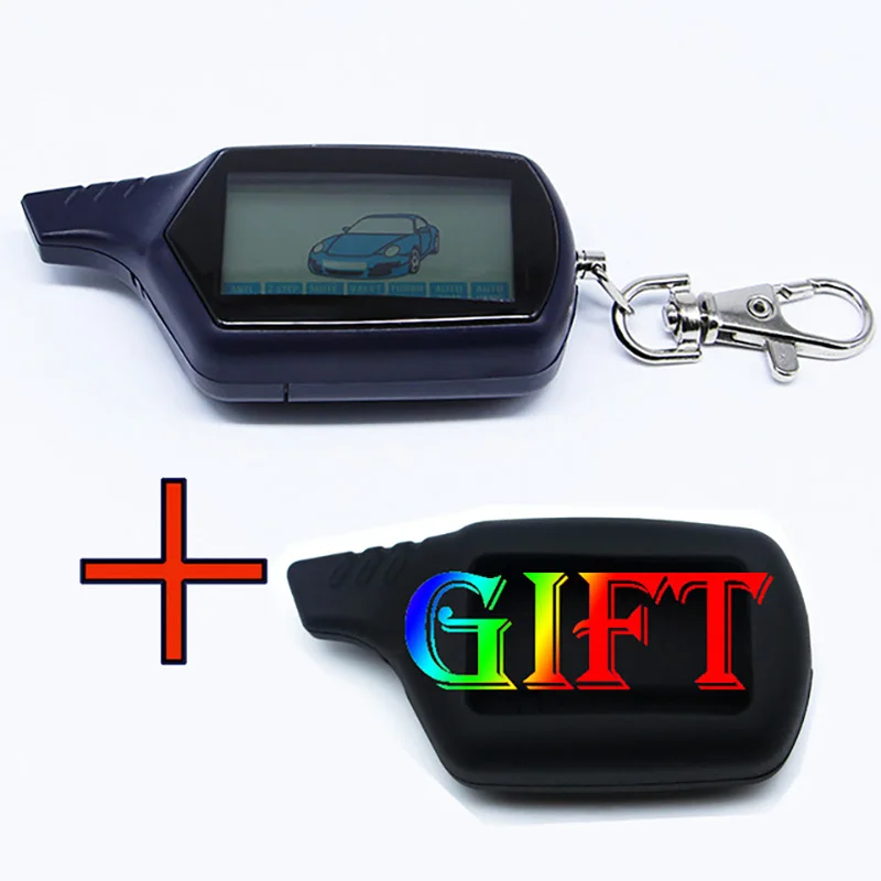 

10PCS LCD Remote Control Key Fob Chain For Russian Vehicle Security Two way Car Alarm System Twage Starline B6 +Silicone