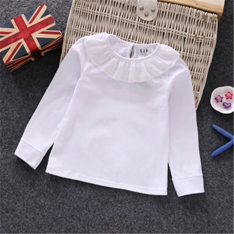 Детские школьные блузки для девочек Летне осенние с короткими и длинными