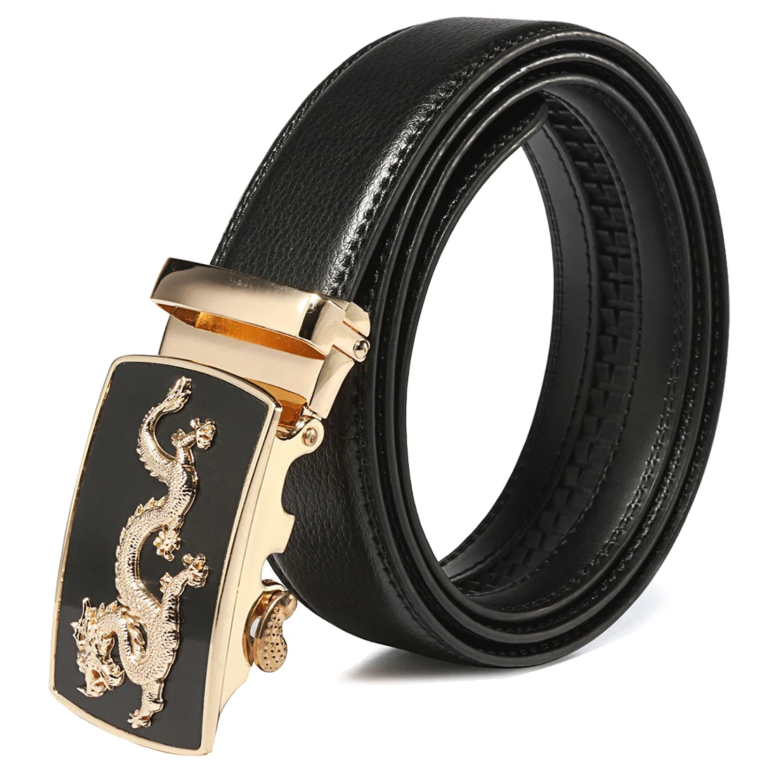 

MYTL Men's Black Automatic Buckle Waistband Leather Belts Waist Strap New