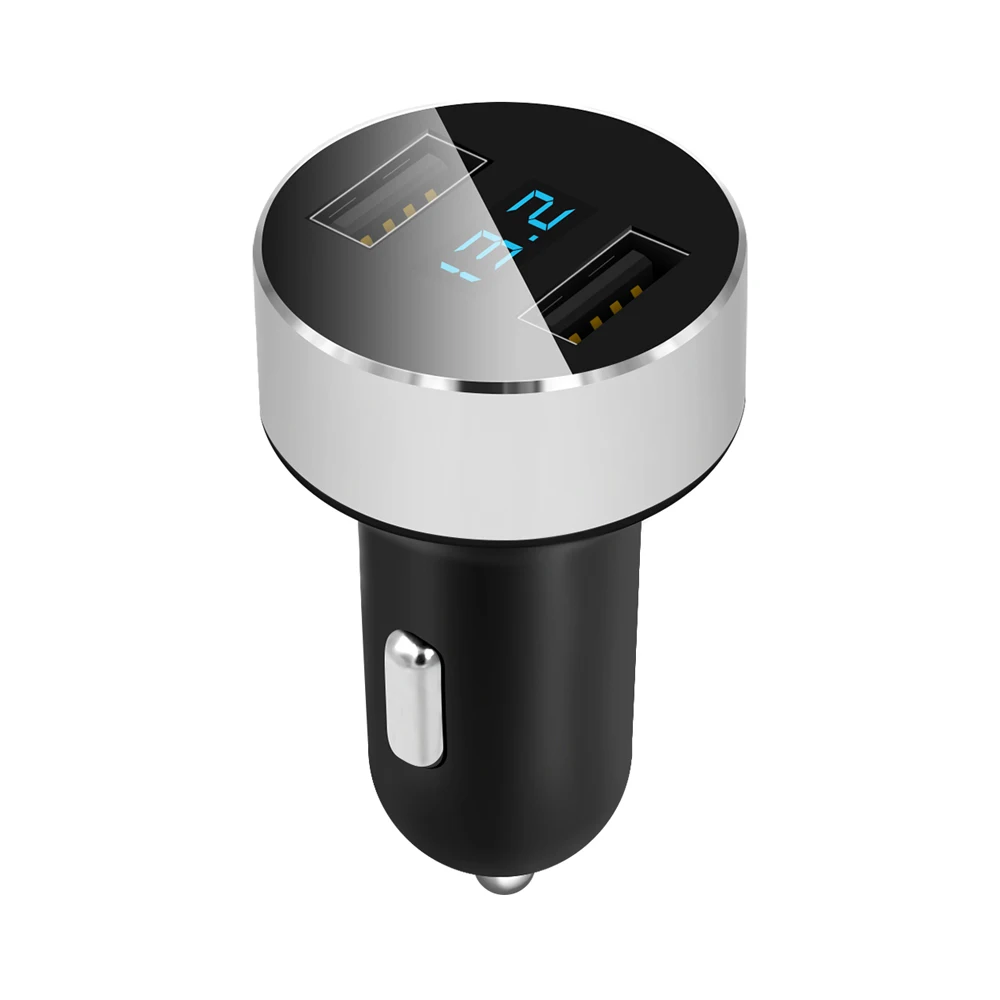 Автомобильное зарядное устройство с двумя портами USB быстрое 5V 3.1A светодиодный
