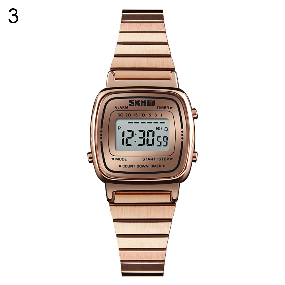 Rose Gold Модные женские водонепроницаемые наручные часы с цифровым сигналом обратного отсчета, деловые часы - Цвет: Rose Gold