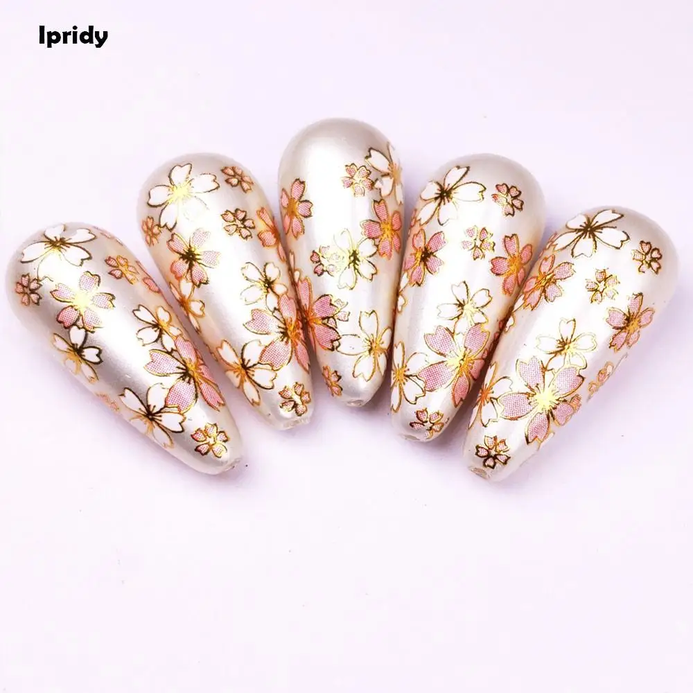 cherry blossom 10 шт./партия 13X33 мм белый японская картина Винтаж японский Цветной рисунок бусины падение в нижней части Цвет цветочным узором непрозрачный - Цвет: cherry blossom