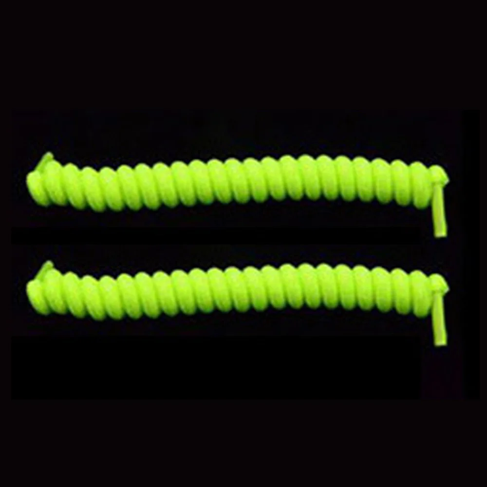 3 Pairs green KOTLIKOFF/3 пары,, шнурки без завязок, 11 ярких цветов, фиксирующий башмак, шнурки, весенние вьющиеся эластичные шнурки для обуви - Цвет: 3 Pairs green