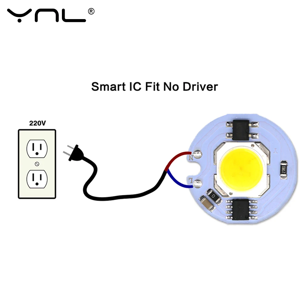 5 шт. лампада светодиодный COB Чип 220 В 9 Вт 7 Вт 5 Вт 3 Вт Smart IC для DIY светодиодный светильник лампа вниз светильник Точечный светильник не нужен источник питания