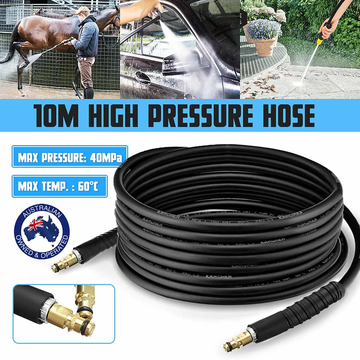 10m High Pressure Washer Water Cleaning Hose Pure Copper for K K2 K3 K4 K5 Car Wash