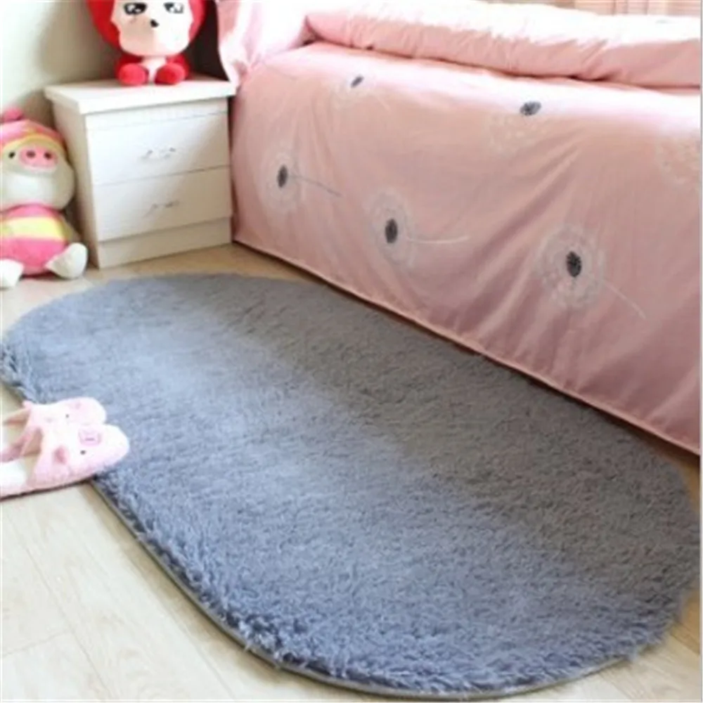 Толстый Овальный шелковистый коврик ковер для спальни гостиной кофейного