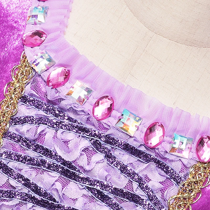 Girl Fancy Cosplay Rapunzal Dress Children Purple Princess Costume Kids Masquerade Birthday Party Halloween Dresses Ball Gown | Детская