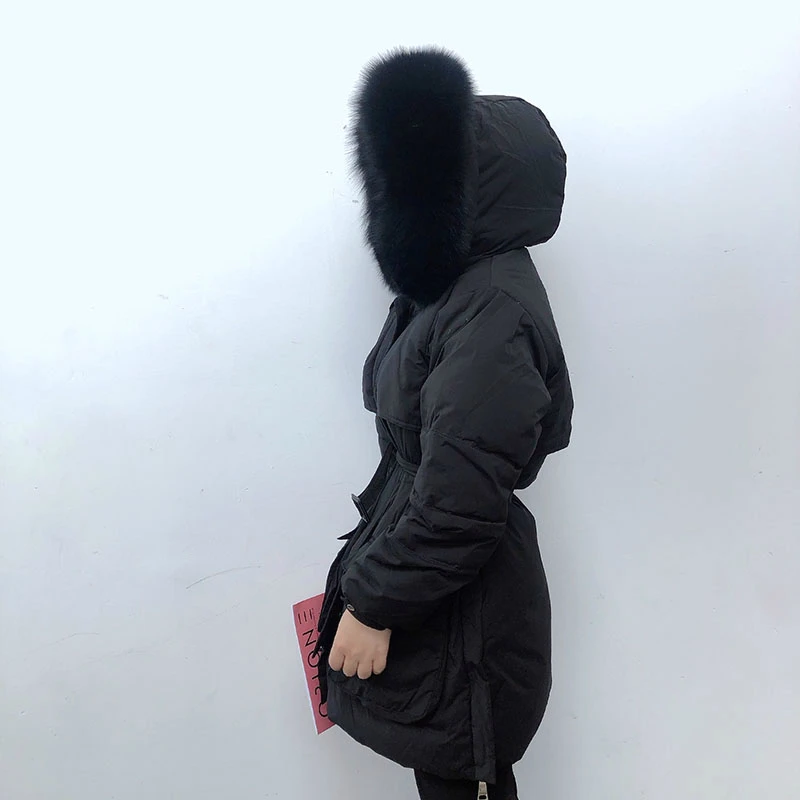 OFTBUY пальто с натуральным мехом, зимняя куртка, женское пуховое пальто, длинная парка, Воротник из натурального Лисьего меха, толстая теплая верхняя одежда, уличная одежда