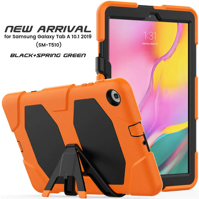orange Чехол для samsung Galaxy Tab A 10,1 T510 T515 SM-T510 SM-T515 чехол для планшета противоударный сверхпрочный чехол с подставкой - Цвет: orange