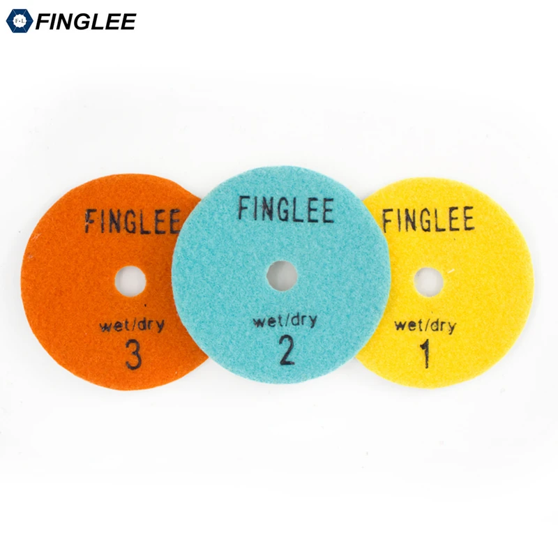FINGLEE 3 ступенчатые алмазные диски для сухой полировки 4 дюйма/100 мм Diamond Смолы диски для Гранит Мрамор кварц