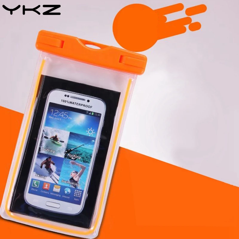 YKZ Waterproof Bag With Luminous Underwater Pouch Phone Case For iPhone X 8 Plus 7 7P 6 6s Samsung Galaxy S8 S7 Note8 Y35 | Мобильные