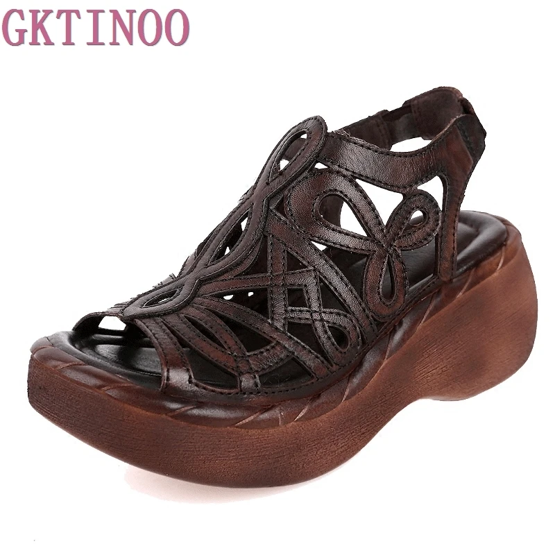 Женские босоножки из 100% натуральной кожи летняя женская обувь ручной работы