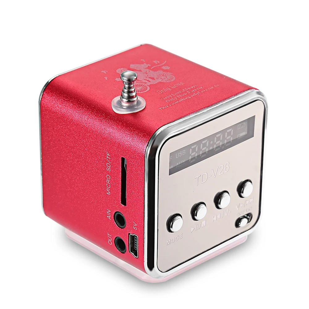 Bluetwo TD V26 Mini Speaker Портативный Цифровой ЖК ДИСПЛЕЙ Звук Micro SD/TF Fm радио Музыка Стерео