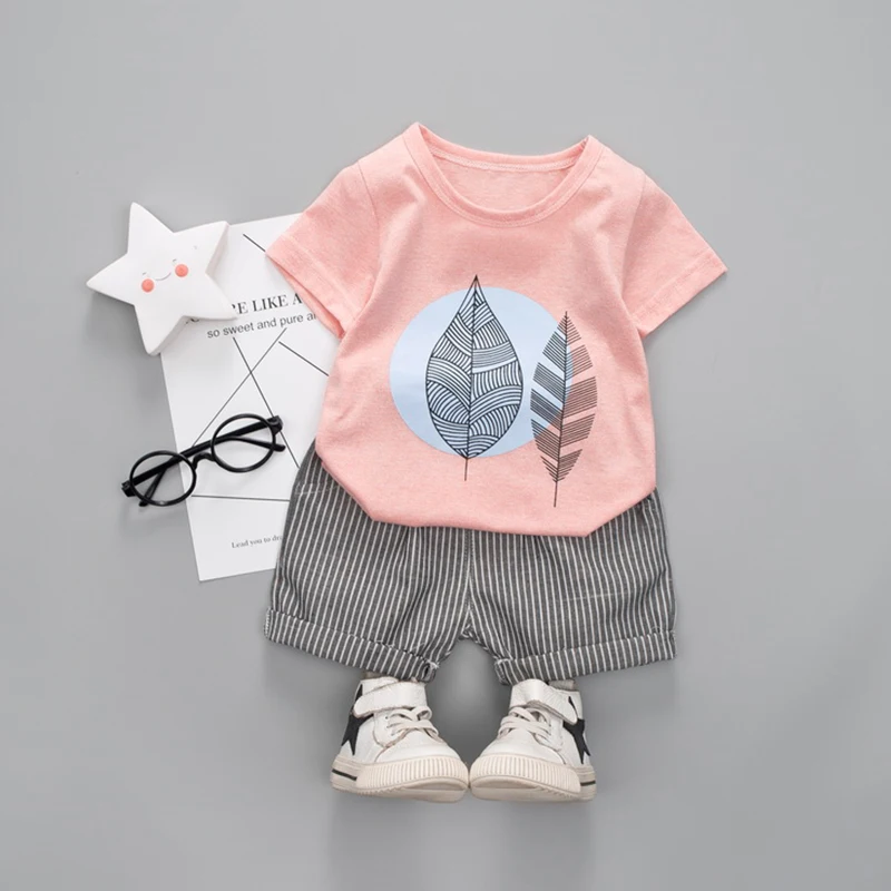 Комплект одежды для новорожденных из 2 предметов хлопковая рубашка и штаны в