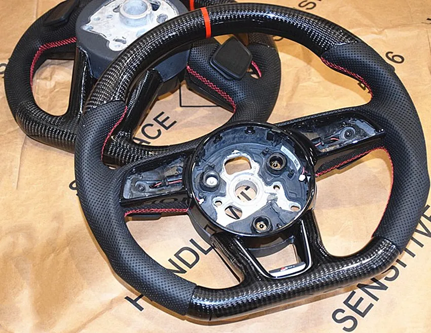 Рулевое колесо Refit из углеродного волокна и кожи для Audi A3 A2 A5 A6 A7 A4L A6L Q3 Q5L Q7 A1 TT A8 2014