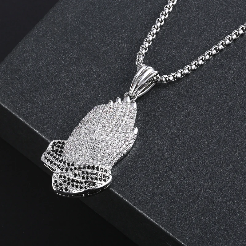

2019 Trend Hip Hop Wind Pendant Necklace Jewelry Street Art Street Dance Necklace Copper Zircon Material High Quality Party Gift