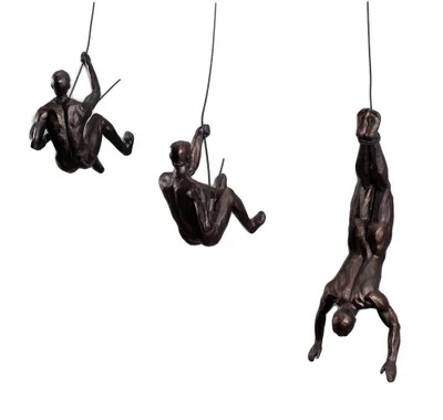 black 3pcs Aqumotic художественный Настенный декор для скалолазания, Настенный декор из смолы, подвесное настенное крепление для скалолазания, Фигурное украшение для бара, подвеска для мужчин, для скалолазания - Цвет: black 3pcs