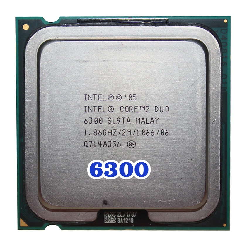 Оригинальный процессор INTEL Core 2 Duo E6300 1 86 ГГц/2 м/1066 МГц 65 Вт разъем LGA 775|socket 775|core duointel