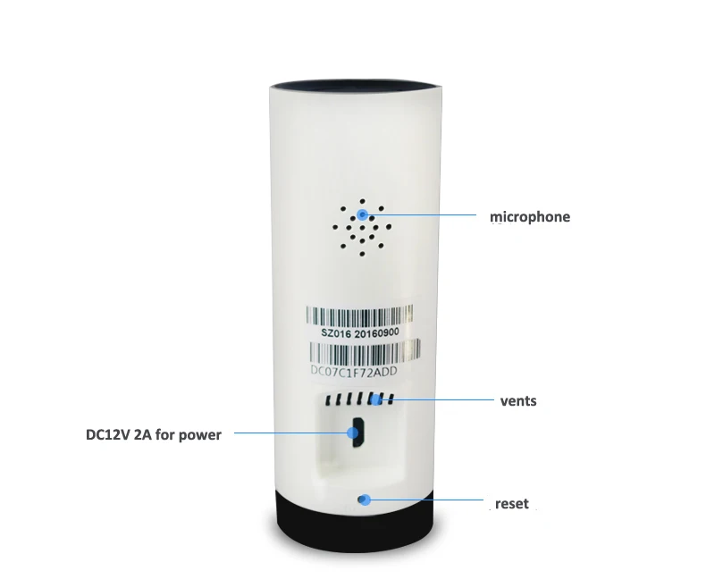 180 Degree VR Panoramic Infrared Lens Camera Wifi with SD Memory Slot and reset button | IP