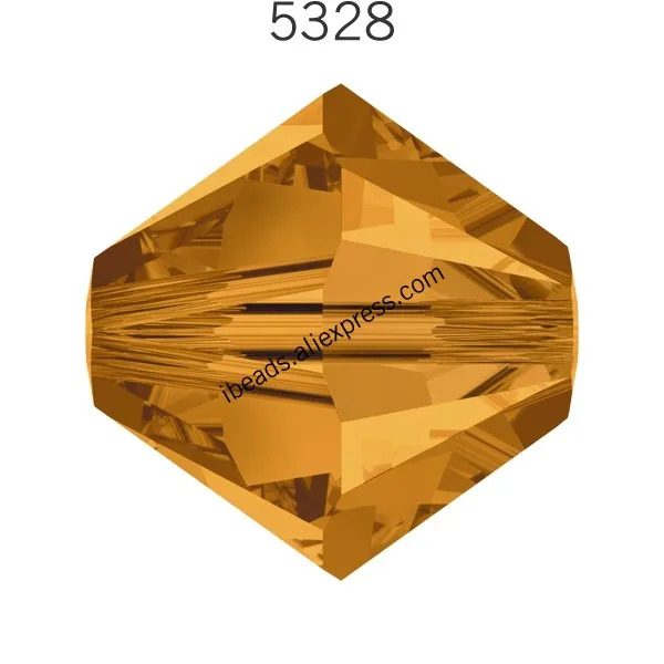 Topaz 203 Оригинальные кристаллы от Swarovski 5328 XILION двухконусные бусины из Австрия свободные бусины Стразы для изготовления ювелирных изделий своими руками - Цвет: Topaz 203