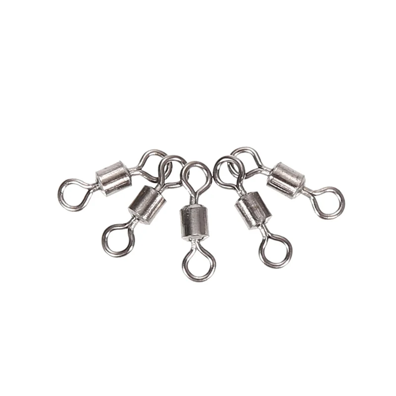 

50pcs Fishing Accessories Ball Bearing Rolling Swivel Solid Rings Sea Fishing Hook Connector