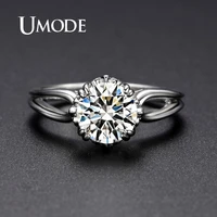 umode engagement rings for women simple big cubic zirconia rings promise round clear cubic zirconia wedding band jewelry ur0405