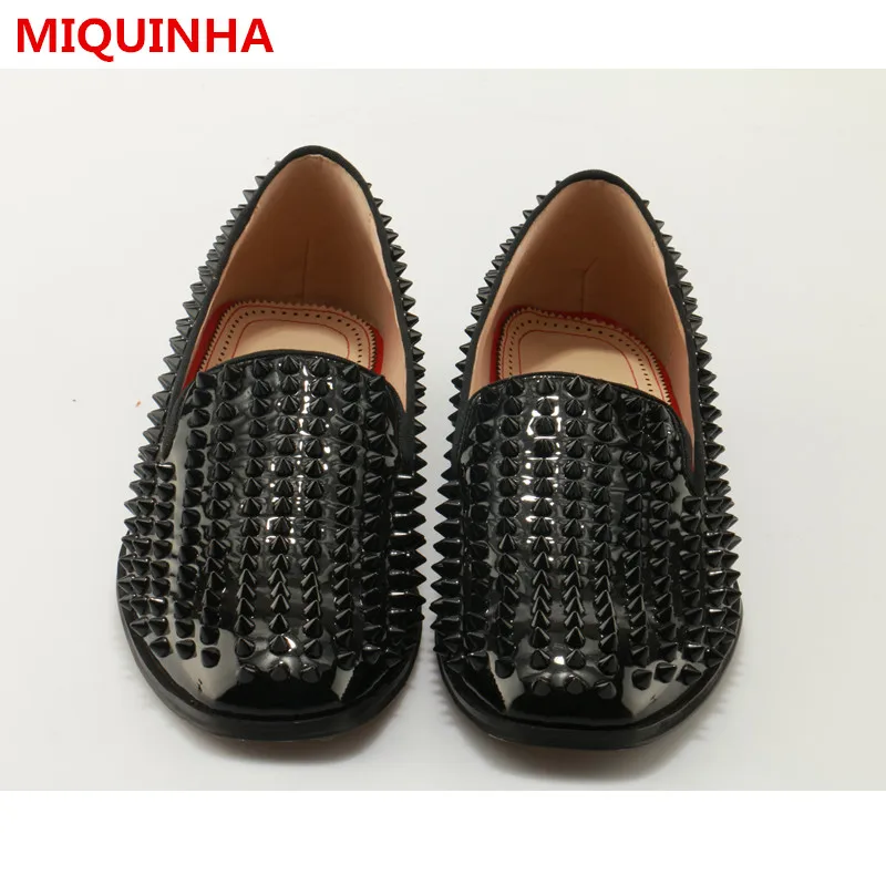 Обувь большого размера человек черный лакированная кожа casaul Туфли без каблуков