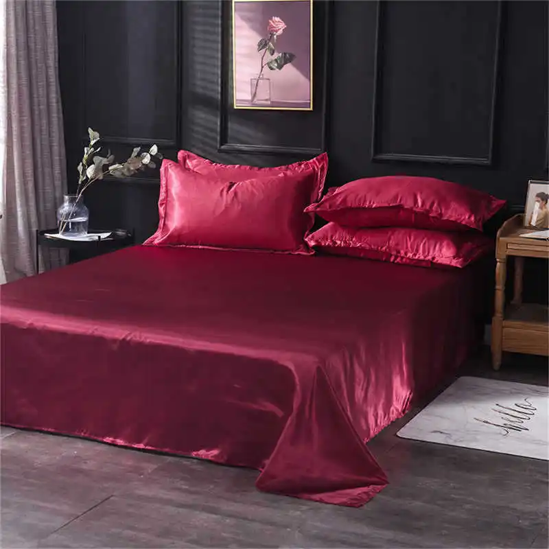 5 Lowdream чистый шелк розовый плоский лист шелковистая здоровая простыня queen King size для взрослых и детей постельное белье Домашний текстиль 1 шт - Цвет: 5