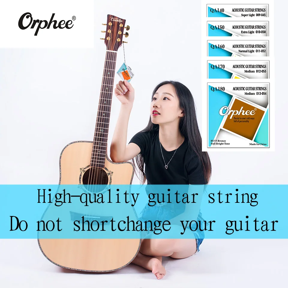 Струны для акустической гитары Orphee Высококачественная Серия QA средний