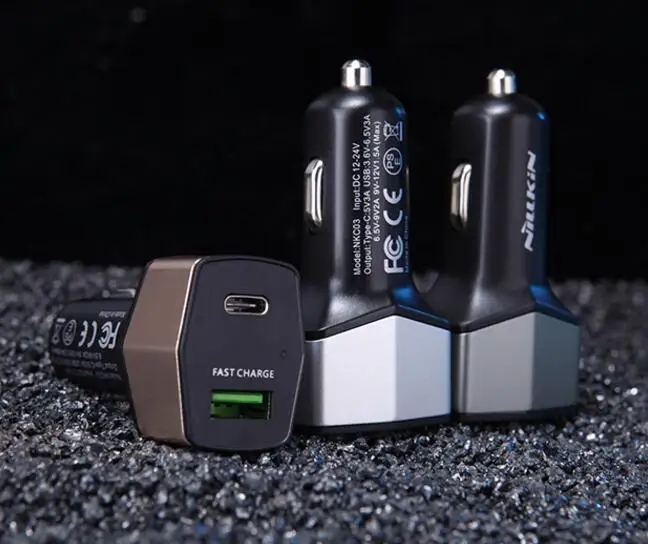 Nillkin celerity NKC03 2USB порт автомобильное зарядное устройство Quick Charge 3,0 Быстрая Зарядка адаптер Разъем Тип C порт автомобильное зарядное устройство